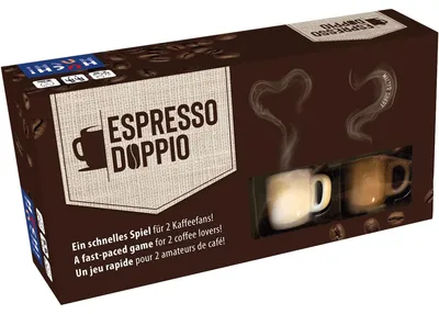 Productafbeelding van Hé! Espresso Doppio - Bordspellen voor volwassenen - Een espressokopjes-set als spel, voor 2 personen, geschikt voor spelers vanaf 8 jaar. Plezier en koffie in één! Koffie-accessoires & barista-accessoires