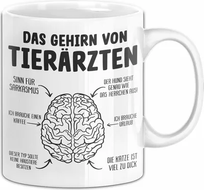Produktbild von Tierarzt Gehirn Tasse Geschenkidee Tiermedizin Tierärztin Geschenk (Weiß)