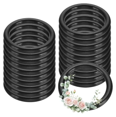 20 Traumfängerringe, 3,3 cm, Kunststoff, schwarz, DIY
