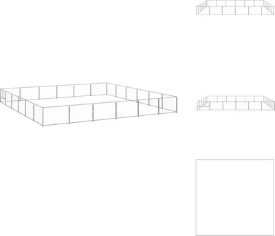 Produktbild von vidaXL Hundezwinger Silbern 36 m² Stahl -  Hundezwinger & -ausläufe
