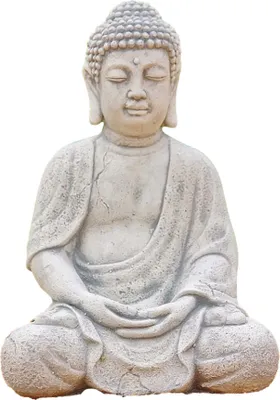 Produktbild von Schöner Buddha aus Steinguss perfekt für den Garten die Terrasse oder die Fensterbank ist Frostfest Witterungsbeständig und Neu 30cm H, HO-009