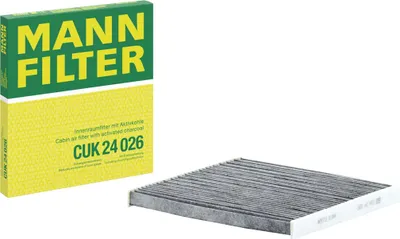 Produktbild von MANN-FILTER CUK 24 026 Innenraumfilter Pollenfilter für JEEP CHEROKEE (KL) Aktivkohle