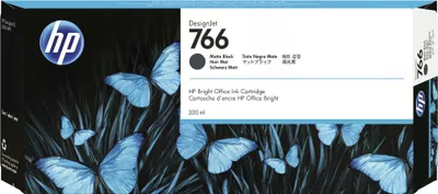 Obrázok produktu pre HP 766 300-ml Matte Black DesignJet Ink Cartridge, HP DesignJet XL 3600 Multifunction Printer, Atramentový, Čierna, Domáci, Singapúr, 283 mm