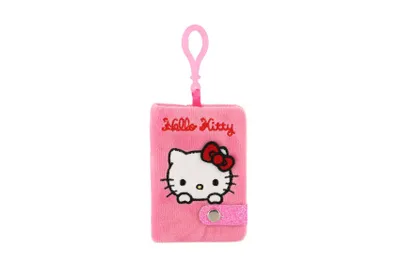 Immagine prodotto di Quaderno in peluche Hello Kitty, formato mini 7x10 cm, con clip per portachiavi