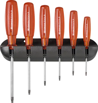 Zdjęcie produktu dla Zestaw 6-częściowy wkrętaków Torx w uchwycie ściennym Multicraft PB Swiss Tools