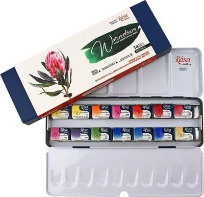 Produktbild von Rosa 340202 Set Aquarellfarben Botanical 14 x 2,5 ml