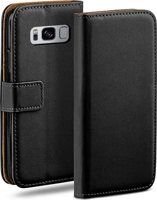 Produktbild von moex® Book Case kompatibel mit Samsung Galaxy S8 Plus - Hülle 360 Grad klappbar, Schwarz