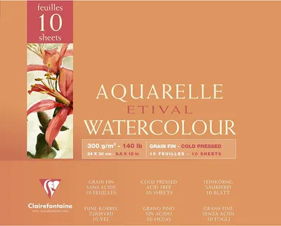 Produktbild von Clairefontaine 96571C, Kunstdruckpapierblock, 300 g/m², 10 Blätter