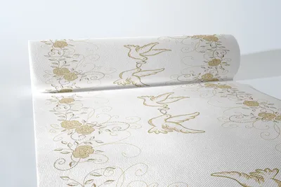 Produktbild von Airlaid Tischläufer Hochzeit in Creme-Gold 40 cm x 24 m , 1 Stück - Mank