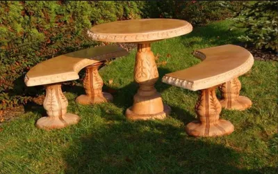 Produktbild von Römischer Stil Garten Tische Stein Tisch Rund Terrassen Möbel Gartenmöbel Deko