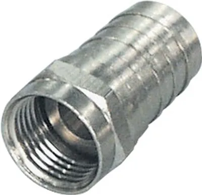 Produktbild von Transmedia F-Stecker, Crimp; Crimp-Typ mit festem Crimpring für Kabel-Ø: 7,4mm / KH 100, FF 7 A