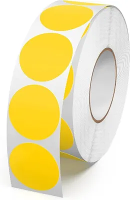 Image de Autocollants ronds jaunes, 25 mm de diamètre, 1 000 pièces