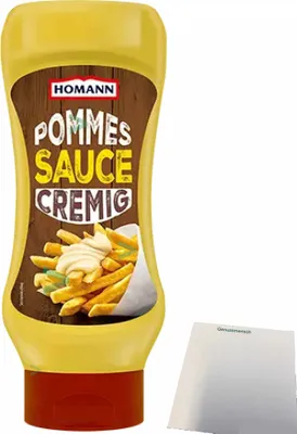 Produktbild von Homann Pommes Sauce cremig (430ml Flasche) + usy Block