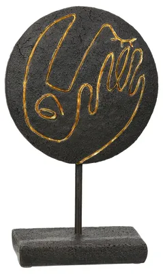 Productafbeelding van Gilde wandreliëf, rond, "Lice", gezichtsmotief, kunsthars, zwart, verpakking met 3 stuks, lengte 8 cm, breedte 15 cm, hoogte 24,5 cm. Artikelnummer: 21503, EAN: 4063387215036