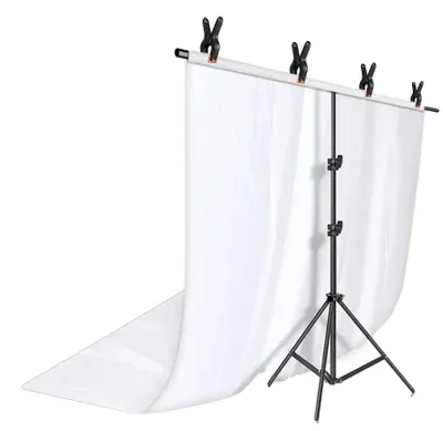 Produktbild von Hintergrundstützenständer, verstellbares Stativ, einfache Montage, 2x2M Weiß
