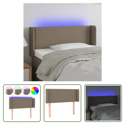 Immagine prodotto di The Living Store Testiera LED taupe 93x16x78/88 cm in tessuto