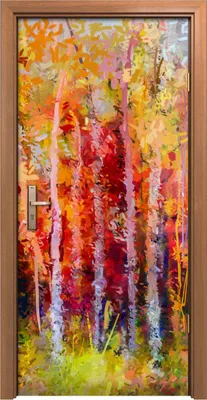 Produktbild von Türposter 90x200 cm Türaufkleber Türtapete Türfolie Klebefolie Kunst Landschaft bunte Herbst Bäume