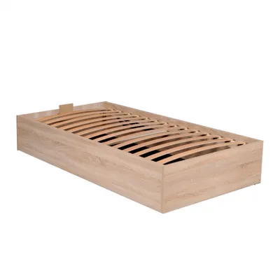 Produktbild von BETTKASTEN BILBAO mit Lattenrost/ Bett 90x200 - Eiche Hell Nachbildung