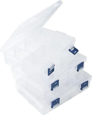 Produktbild von Famanu Aufbewahrungsbox mit 3 Fächern und 8 verstellbaren Trennwänden - Transparent