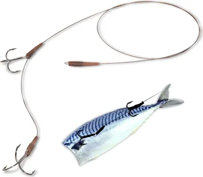 Produktbild von Quantum Mr Pike Bottom Rig Leader 60cm 13,6kg 2 Drillinge - Hechtrig, Größe:8 / 6