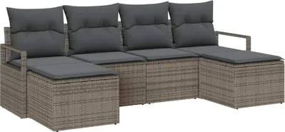 Image de Ensemble de Canapés 6 pcs Gris polyrotin