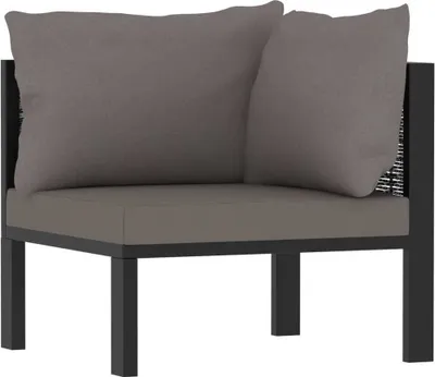 Immagine prodotto di The Living Store Divano angolare con bracciolo sinistro in poly rattan antracite