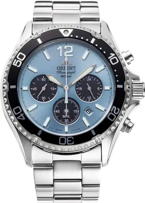 A close-up studio shot of a men's wristwatch.