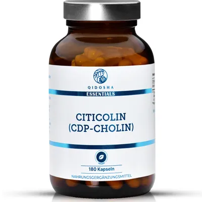 Produktbild von QIDOSHA CDP Cholin Citicolin hochdosiert, 250 mg je Kapsel, vegan, 180 Kapseln