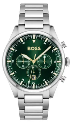 Produktbild von BOSS Chronograph Quarz Uhr für Herren Kollektion Pioneer mit Silbernes Edelstahl