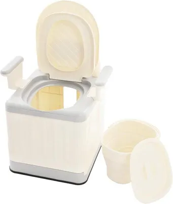 Produktbild von Tragbare Toilette für Innen- und Außenbereich mit Deckel