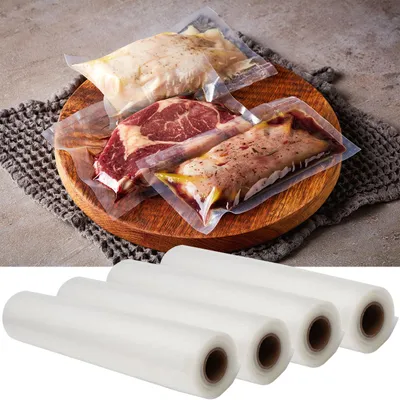 Produktbild von Vakuumier Folienschläuche, 28 x 500 cm, Profi Qualität, 4er Set, für Balken-Vakuumierer u. Schweissgeräte, BPA-frei, perfekt auch als Sous Vide Beutel