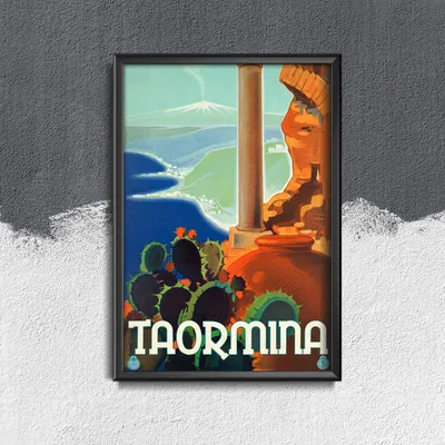 Produktbild von Poster - Canvas - Leinwand - 42 cm x 59,4 cm - Taormina Italien