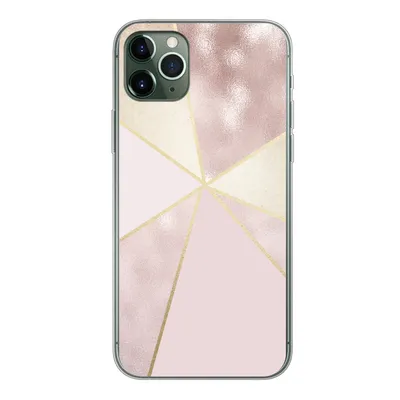 Produktbild von MuchoWow® Handyhülle Schutzhülle Hülle für iPhone 11 Pro Max Marmor - Rosa - Gold - Schick Silikon Softcase Handy Hülle - Schutz