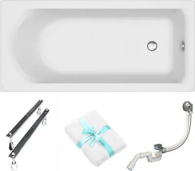 Produktbild von Cersanit | Badewanne - Wanne Rechteckig City - 160x75 Cm - Mit Syphon Und Füßen - Ergonomisches Design - Acrylwanne