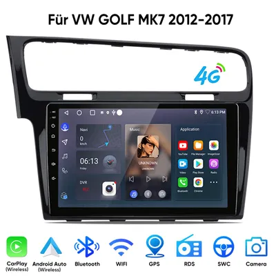 Produktbild von Hexinex 10" 6+128G Android 15 Autoradio CarPlay GPS Navi Für VW Golf 7 VII MK7 (2012-2017) WIFI 4G-LTE BT DAB+ SWC USB DSP 8-Kern