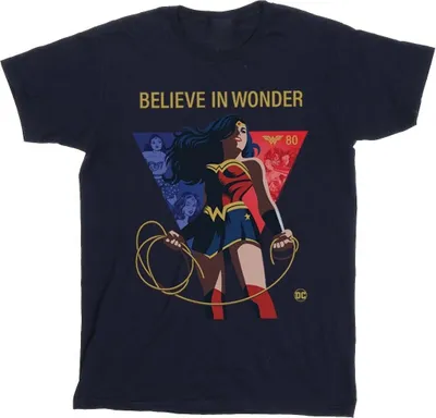 Produktbild von DC Comics - "80th Anniversary Believe In Wonder" T-Shirt für Damen BI47654 (4XL) (Marineblau)