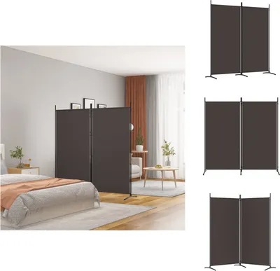 Obrázek produktu pro vidaXL 2-dílný paraván hnědý 175x180 cm látka - rozdělovač místností