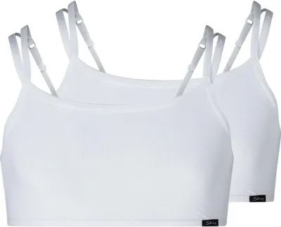 Produktbild von SKINY Mädchen Bustier, 2er Pack - Crop Top, Baumwolle Stretch Weiß 176