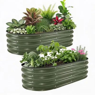 Produktbild von Hochbeet Metall,Wetterfester Pflanzkasten/Pflanzkübel Für Garten