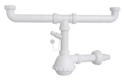 Productafbeelding van Sifonsysteem Moplen A, model Fiasco 2, met afvoer - universeel, 1"1/4 - 1/2, voor wastafel