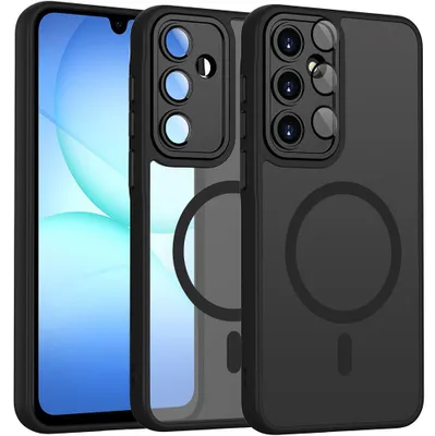 Image de Coque pour Samsung Galaxy A17 4G/5G, Protection avec Anneau Magnétique et Vitre Caméra Antichoc - Noir