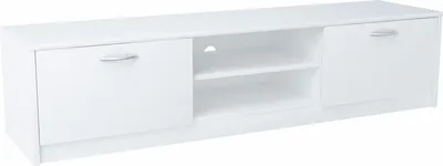 Produktbild von MATKAM Fernsehkommode 2DC H 36 x B 160 x T 41 cm, TV Lowboard, TV Unterteil, Fernsehtisch, Zwei Ablagen mit Türen Links und rechts, (Weiß)