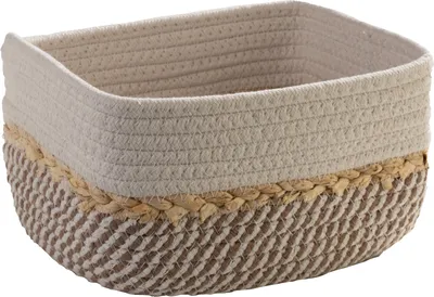 Produktbild von Aufbewahrungskorb - 23 x 18 cm - Beige - Weiß - Baumwolle