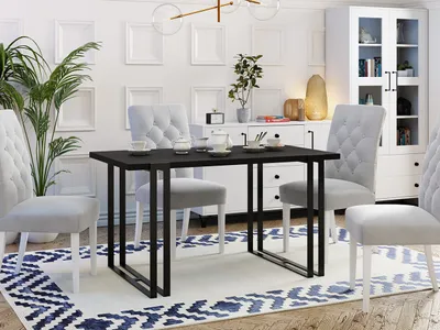 Obrázek produktu pro Jídelní stůl rozkládací 140x80 cm HAGA - černý