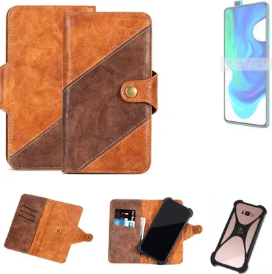 Produktbild von K-S-Trade Handyhülle Schutzhülle Bookstyle Case Wallet-Case kompatibel mit Xiaomi Poco F2 Pro Cover Klapphülle Kantenschutz Smartphone dunkelbraun