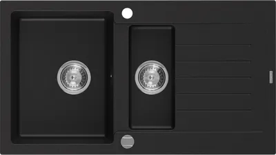 Obrázok produktu pre Mexen Matias granitový 1,5-komorový drez s krátkym odkvapkávačom 900 x 505 mm, čierna - 6502901505-77