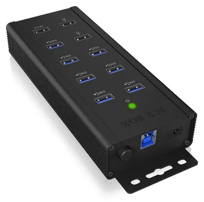 Obrázok produktu pre ICY BOX IB-HUB1703-QC3, USB 3.2 Gen 1 (3.1 Gen 1) Type-B, USB 3.2 Gen 1 (3.1 Gen 1) Type-A, 5000 Mbit/s, Čierna, Hliník, 0,71 m