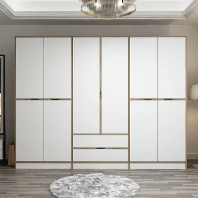 Image de Skye Decor, Elina - 7927, armoire, doré, panneaux de particules 100 % mélaminés, 277 x 52 x 208 cm