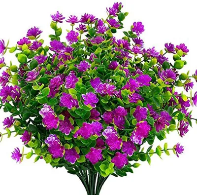 Produktbild von Künstliche Blumen,4 Stück Kunstblumen Grün UV-beständige Pflanzen Sträucher Unechte Blumen Innen Draussen für Zuhause Garten Braut Hochzeit Party Dekor