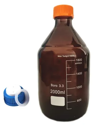 Obrázok produktu pre Sklenená fľaša z borosilikátového skla s uzáverom, objem 250 ml